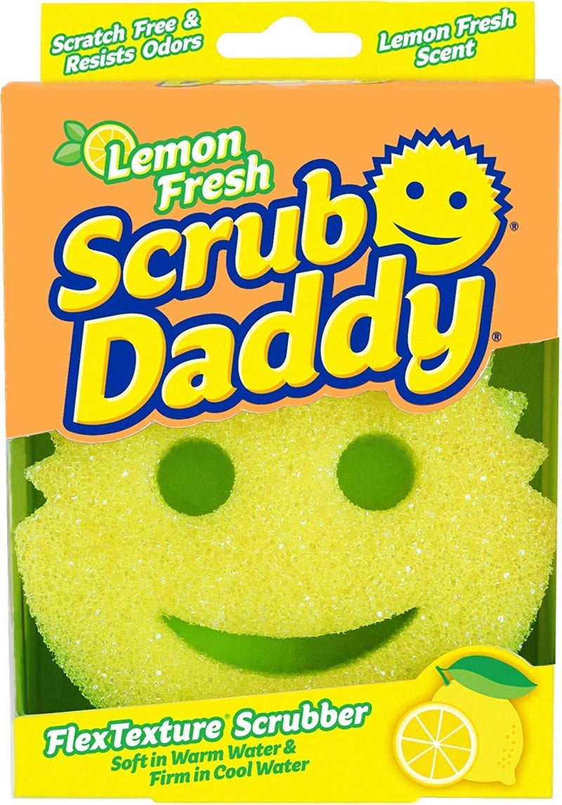Scrub Daddy Sponge - Lemon Fresh Scent - Scratch-Free Multipurpose Dish Sponge - BPA Free & Made with Polymer Foam - Stain & Odor Resistant Kitchen Sponge (1 Count) - Image 1